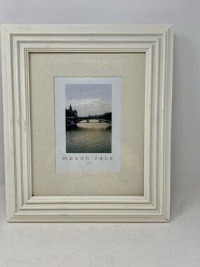 Mason Lane Off White Beveled Wooden Picture Frame Matted For 5x7 Photo Or 8x10